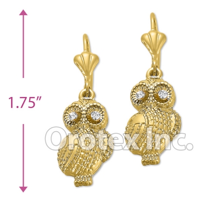 EL 269 Gold Layered CZ Long Earrings